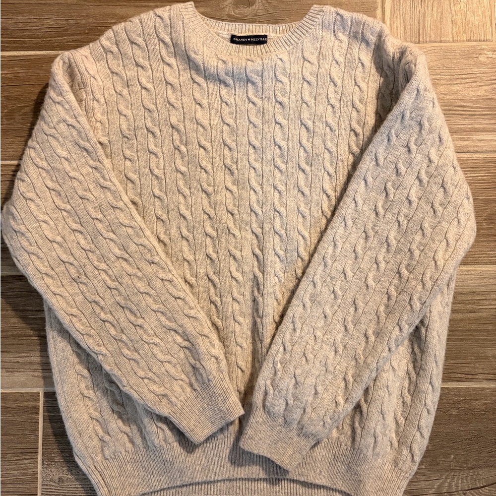 Brandy Melville Cable Knit Sweater - Cream